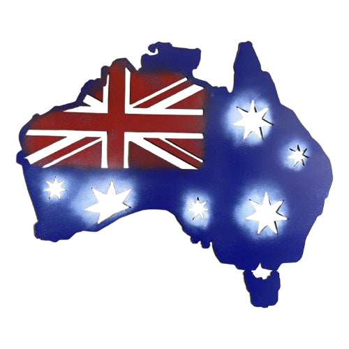 Australia-shaped Australian Flag Design - Metal Art - Coloured