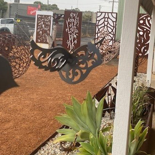 Iron Dove with Decorative Wings - Raw Finish