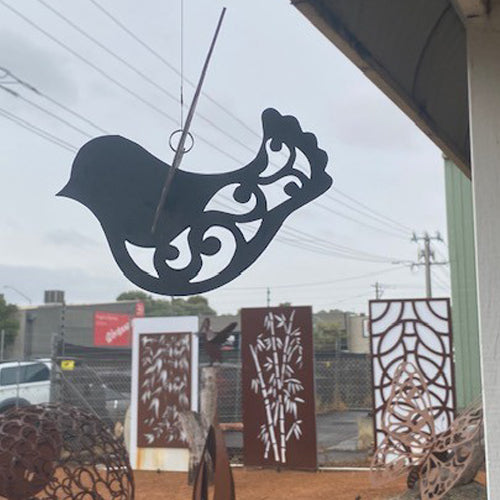 Iron Dove with Decorative Wings - Raw Finish