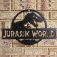 Jurassic World Metal Wall Art - Black Powder Coated Finish - on Wall