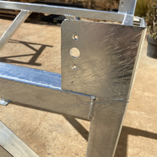 1000L IBC Tank Stand - Heavy Duty Hot Dipped Galvanised Steel Frame - Certified with WLL - Corner Close Up