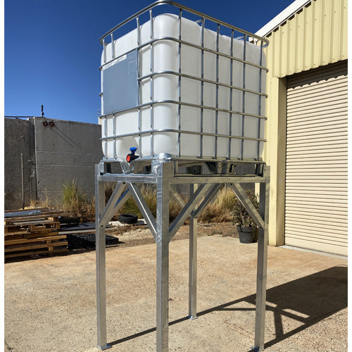 1000L IBC Tank Stand - Heavy Duty Hot Dipped Galvanised Steel Frame - Certified with WLL - 1.6m with IBC Angle