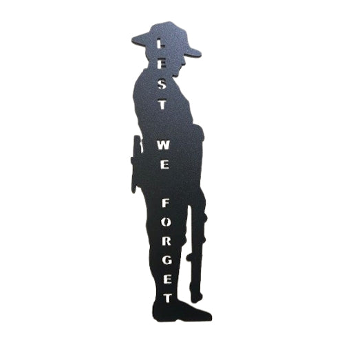 ANZAC Soldier Wall Art – 320mm Steel Silhouette - Lest We Forget