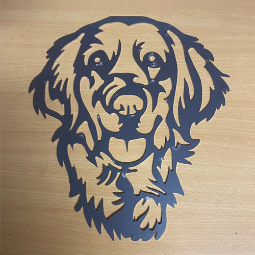 Dog Head Metal Wall Art - Raw Finish