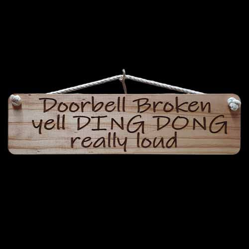 Giggle Garden Sign - Doorbell Broken