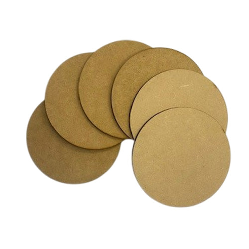 MDF Blank Coasters (Non-Primed) 100mm Diameter x 6mm - Pack of 6