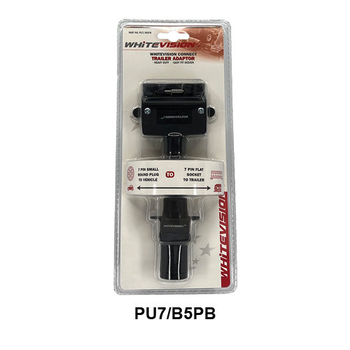 Trailer Adaptor - Small Round 7 Pin Plug to Flat 7 Pin Socket 