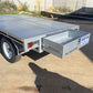 10x6 Tandem Flat Top Trailer 2 Tonne with Rear Draw Lock & Spare Tyre