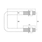 Trailer axle U-bolts galvanised steel Size Diagram