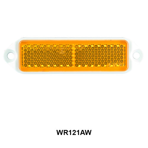 Amber Reflector White Base Screw On - Each