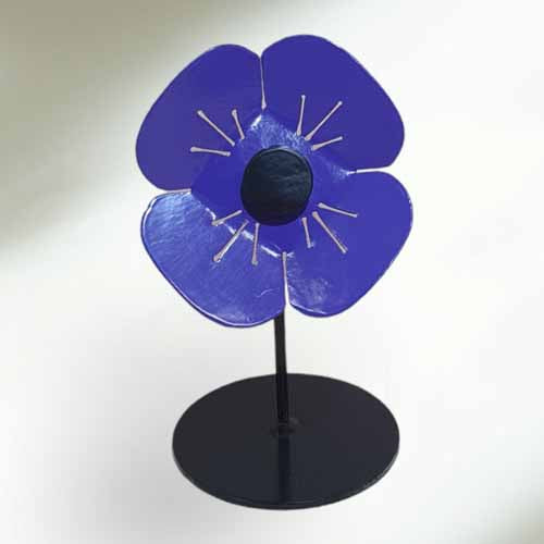 Flower - Poppy on Base - Purple and Black