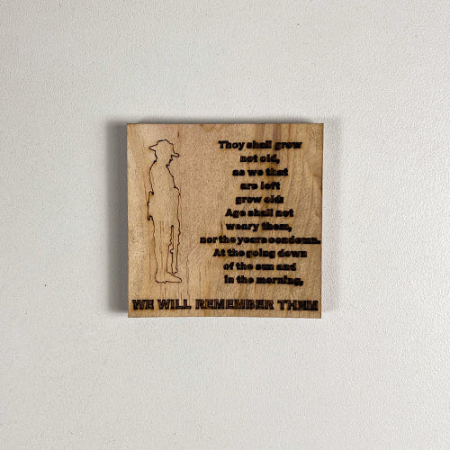 Soldier with Ode Magnet - Wood