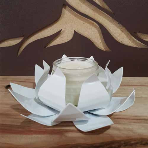 Flower - Lotus Candle Holder White