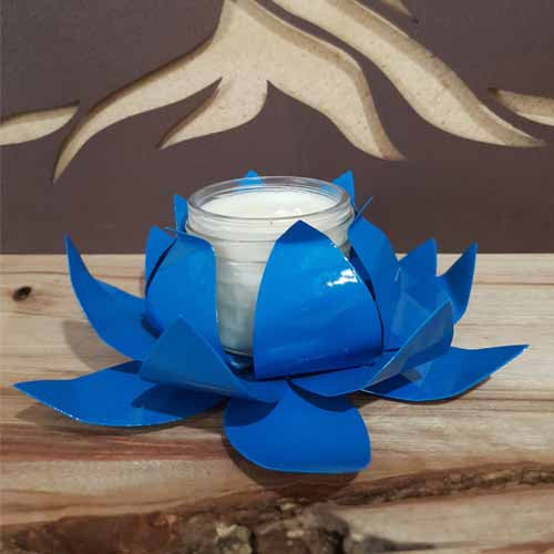 Flower - Lotus Candle Holder Blue