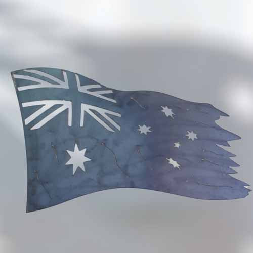 Australian Flag Wall Art - Raw Finish