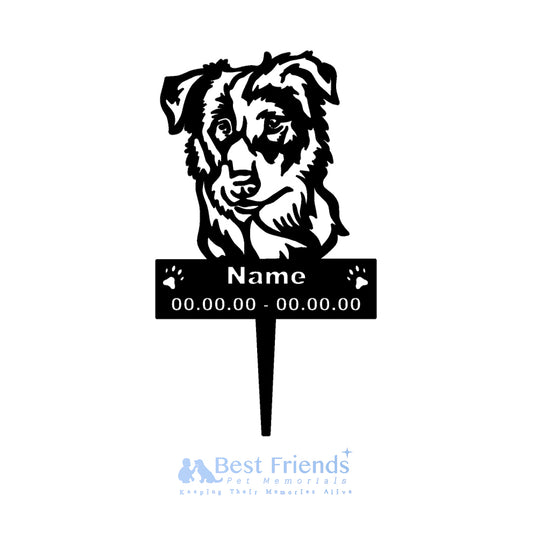 Pet Memorial Border Collie Garden Stake