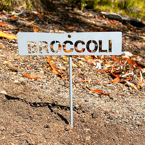Garden Bed Sign - Broccoli - Metal - Powder Coated