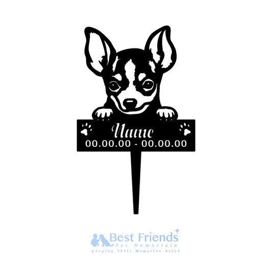 Chihuahua Metal Pet Memorial Garden Stake