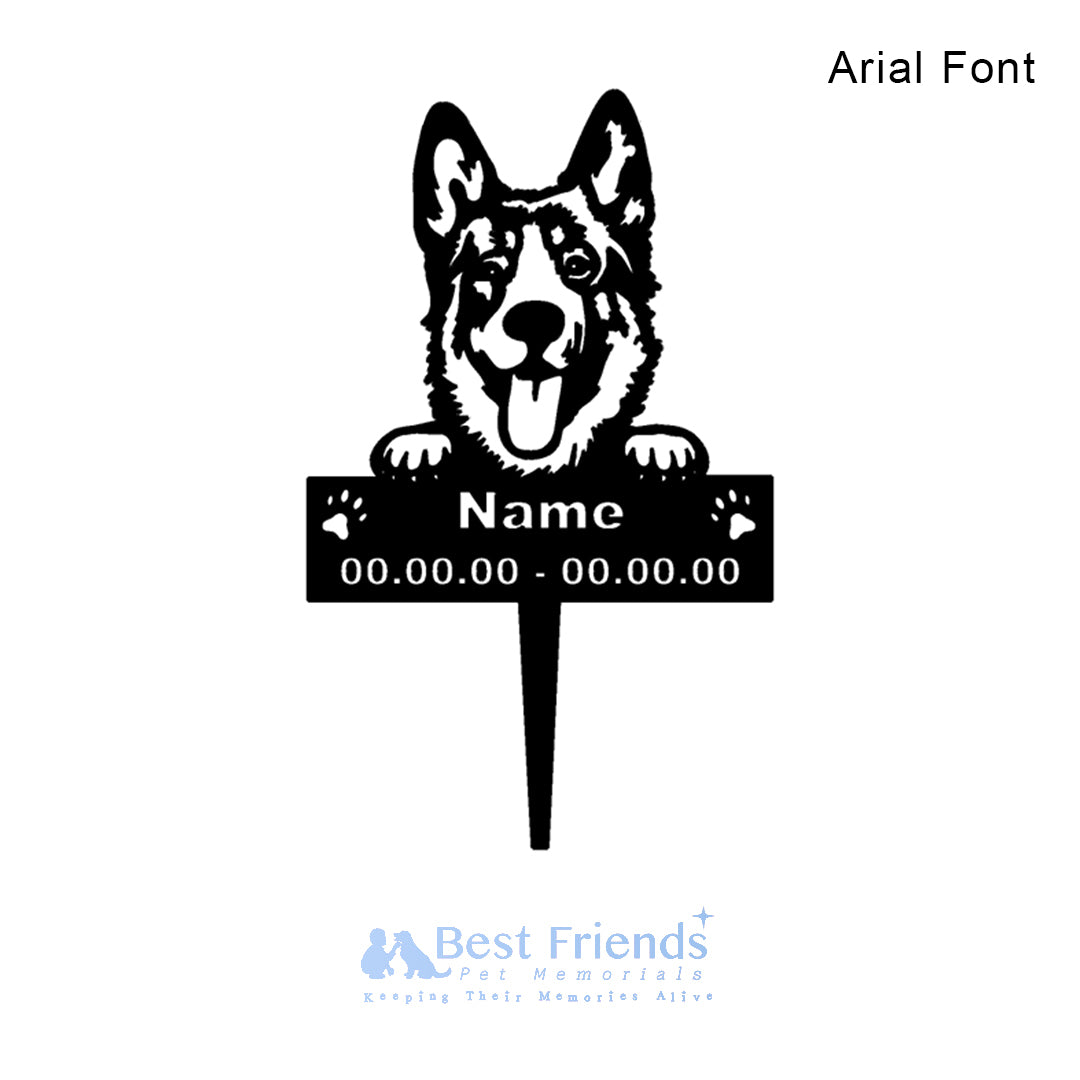 German Shepherd Metal Pet Memorial Garden Stake