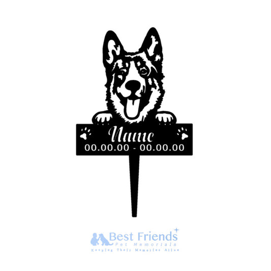 German Shepherd Metal Pet Memorial Garden Stake