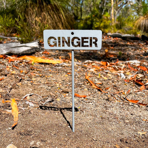 Garden Bed Sign - Ginger - Metal - Powder Coat