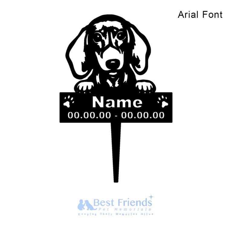 Mini Daschshund Metal Pet Memorial Garden Stake