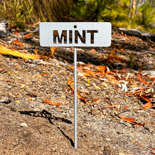 Garden Bed Sign - Mint - Metal - Powder Coat