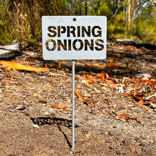 Garden Bed Sign - Spring Onions - Metal - Powder Coat