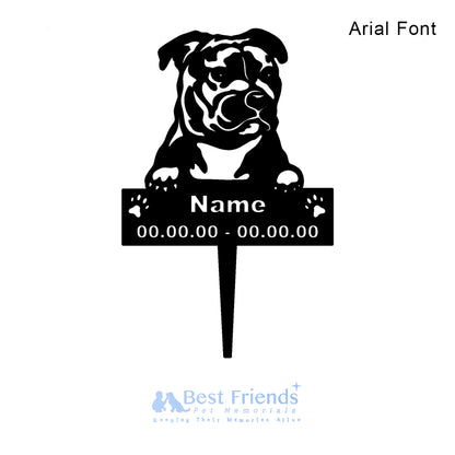 Staffy Metal Pet Memorial Garden Stake