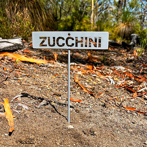 Garden Bed Sign - Zucchini - Metal - Powder Coat