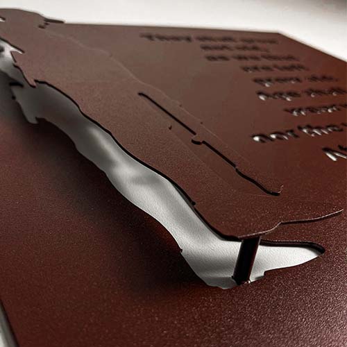Anzac Ode Poem with 3D Soldier Wall Art Black Powder Coat