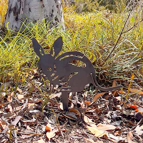 Bilby Metal Garden Stake - In Bush Setting