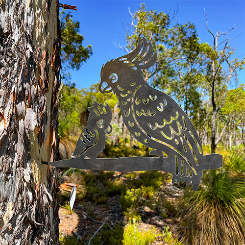 Cockatoo with Baby Tree Stake