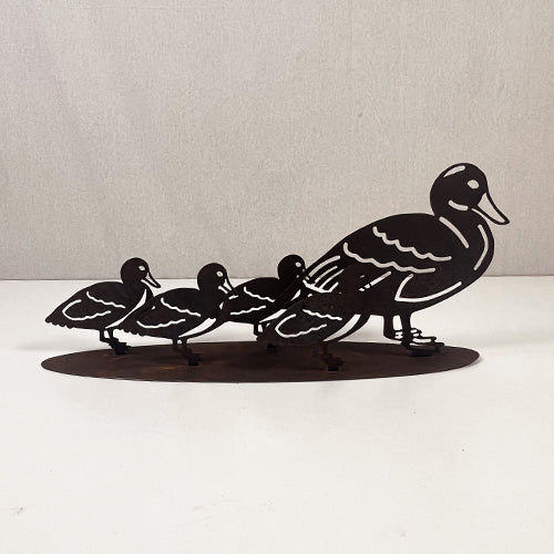 Duck and Four Ducklings with Oval Base