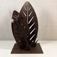 Cane Leaf Garden Sculpture with 3 Leaves on Square Base - Left