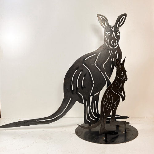 Kangaroo & Joey on round base